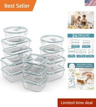 Versatile 24-Pc Glass Food Storage Containers - Freezer, Microwave &amp; Ove... - $52.50