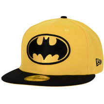 Batman Logo Yellow Colorway New Era 59Fifty Fitted Hat Yellow - £41.06 GBP