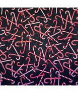 Holly Jolly Christmas Candy Cane Fabric Robert Kaufman 67&quot; X 44&quot; - £15.82 GBP