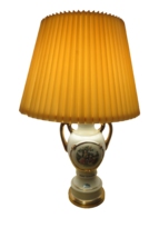  Vtg 70s American China 22K Gold Porcelain Table Lamp Gold Trim Victorian 24&quot;T - £38.27 GBP