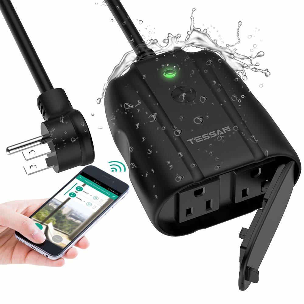 Outdoor Smart Plug, Tessan Wifi Outlet Works With Alexa, Google Assistan... - $43.97