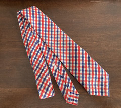 Vintage Seersucker Tie Red Blue White - £6.85 GBP