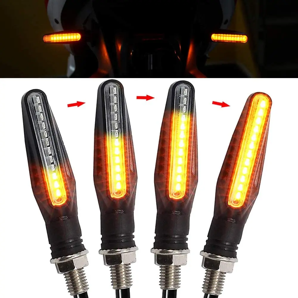 2PCS LED Motorcycle Turn Signals Light 12 SMD Tail Flasher Flowing Water Blinker - £105.59 GBP