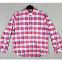 American Eagle Men&#39;s XL Long Sleeve Button Up Shirt Pink Plaid Classic Fit - £13.38 GBP
