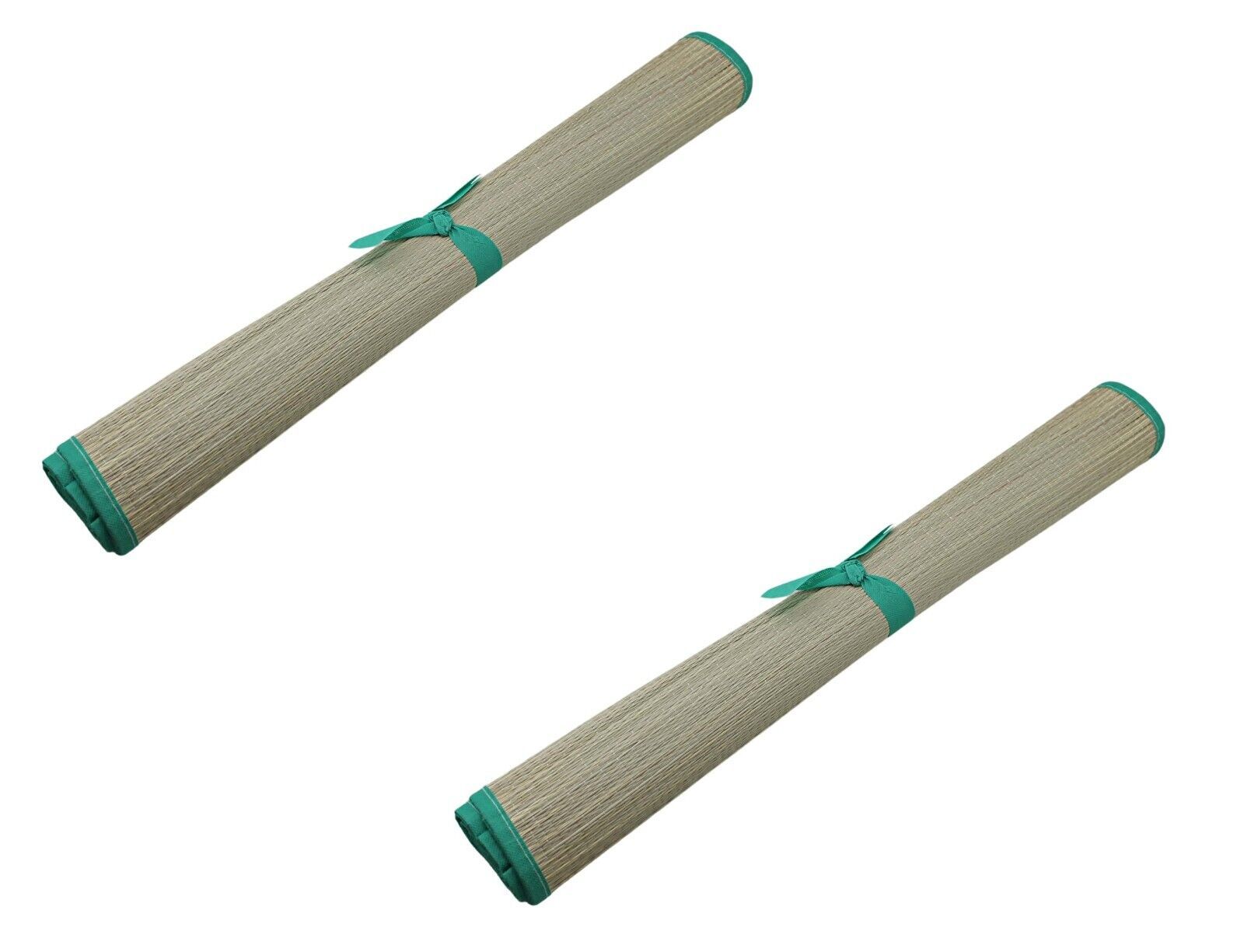 2-Pack Natural Straw Beach Mats 24&quot;x72&quot; – Portable Outdoor Yoga &amp; Picnic... - $14.84