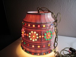 VTG  LAWNWARE Mid Century Jewels Hanging Swag Lamp Patio RV Camper Flower Pot - £38.21 GBP