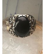 Black Hills Gold ring onyx band size 10sterling silver women - €136,65 EUR