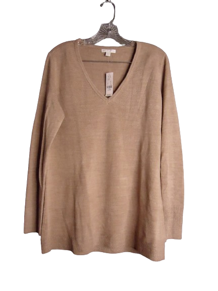 Primary image for New York & Company Lightweight Tan V-Neck Sweater Size x-Large 100% Acrylic