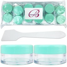 12Pcs 10G/10Ml Makeup Cream Cosmetic Green Sample Jar Containers With Sp... - $14.99
