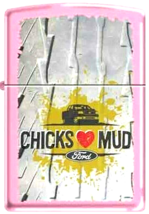 Rare Retired Pink Ford Truck Chicks Love Mud Zippo Lighter - $450.46 MXN
