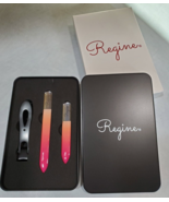 Regine Ultra Wide Nail Clipper & Glass Nano Laser Etched Mani/Pedi Set Peach Omb - $27.99