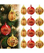 Vercraft 12 Pcs Christmas Tree Balls Ornaments Red Gold Hanging Decor - $248.89 MXN
