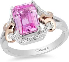 Enchanted Disney Aurora Pink Sapphire Aurora Engagement Ring, 925 Silver Ring  - £79.13 GBP