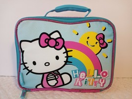 Thermos Hello Kitty Lunch Bag Insulated Soft Sided Pink Blue Zipper Close Handle - £9.72 GBP