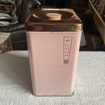 Lincoln Beautyware Vintage Pink Copper Flour Storage Canister - £15.24 GBP