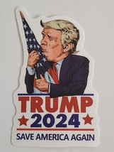 Trump 2024 Save America Again Kissing Flag Multicolor Sticker Decal Political - £1.80 GBP