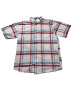 Wrangler Twenty-X Shirt Men Short Sleeve Large White Blue Red Plaid Western - $353.28 MXN