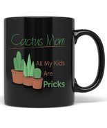 PixiDoodle Gardening Plant Mom Cactus Coffee Mug (11 oz, Black) - £20.37 GBP+