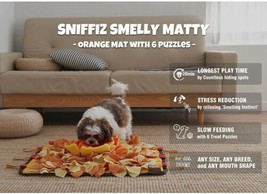 Sniffiz Smelly Matty Snuffle Mat for Dogs - Large Nosework  Orange Mat - £17.80 GBP