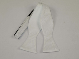 Men&#39;s Self Bow Tie By Hand J.Valintin Collection Woven SBT1 White - £19.57 GBP