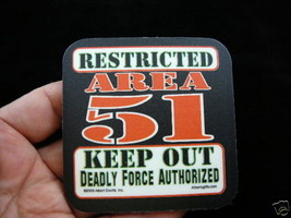 #A-255  Area 51 Restricted Keep Out Alien black COASTER x files - $6.99