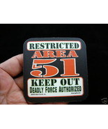 #A-255  Area 51 Restricted Keep Out Alien black COASTER x files - $129.76 MXN