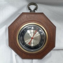 Vintage Verichron  Thermometer  Octagon Shaped Wooden Wall Mount 7x7&quot;   ... - £17.25 GBP