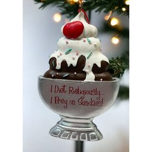 Vintage Ice Cream Christmas Tree Ornament I Diet Religiously I Prey on Sundaes - $19.79