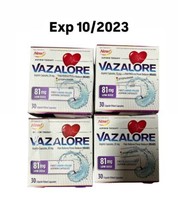 4 Vazalore Aspirin 81mg Low Dose Pain Relief 30 Capsules Each SEE PHOTOS... - £30.88 GBP