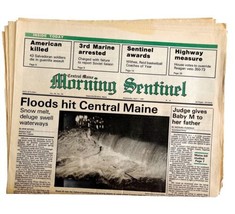 1987 Kennebec Flood Newspaper Morning Sentinel Maine 1st Day April 1 DWHH7 - £21.18 GBP
