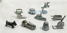 #3 Vtg Lot Of Ten Monopoly Movers Pewter Replacement Pieces Classic &amp; Retired E5 - £8.99 GBP