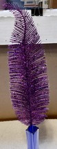 Picks Fake Flowers 16" Tall Celebrate It Decor Purple Glitter Leaves 259Q - $5.49