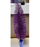Picks Fake Flowers 16&quot; Tall Celebrate It Decor Purple Glitter Leaves 259Q - £4.31 GBP