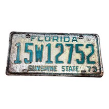 Vintage 1973 Florida Sunshine State License Plate Original Tag 15W12752 Green - £22.28 GBP