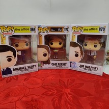 3X Funko Pop Office Lot 3 4&quot; Michael Scott 869  Pam Beesly 1172 Jim Halp... - $16.98