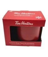 Tim Horton Red Coffee Mug Ceramic 2021 Stackable Snowflake New in Box Ca... - £25.04 GBP