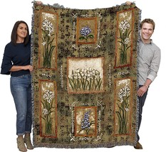 Garden Maze Blanket - Garden Floral Gift Tapestry Throw Woven From Cotton - Made - £58.28 GBP