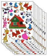 A190 VALUEPACK 10X Farm Animals Kids Kindergarten Sticker Size 13x10cm/5... - £11.71 GBP