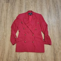 The Limited Collection Vintage Button Up Jacket Blazer ~ Sz M ~ Red ~Long Sleeve - £25.08 GBP
