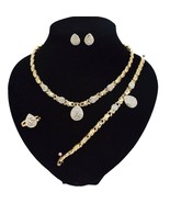 HUGS &amp;KISSES xo set necklace bracelet earrings ring gold filled Necklace... - $551.36 MXN