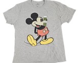 Disney Mickey Mouse Mens T Shirt Gray Short Sleeves Crew Neck Size XL 46-48 - £6.99 GBP