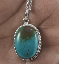 925 Sterling Silver Turquoise Gemstone Pendant Necklace Women Gift Idea PS-2514 - £41.52 GBP