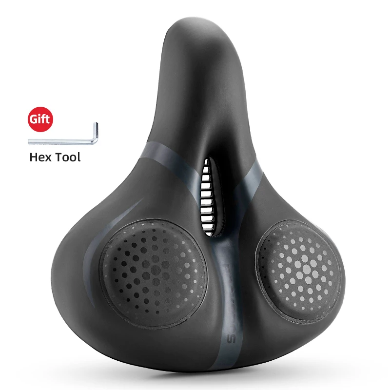 BROS Bicycle Saddle  Thickened Shock Absorption Seat Cushion PU Leather Round  C - £154.54 GBP