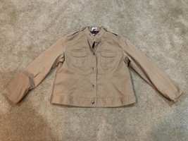 Light Brown Tan Chicos Jacket Size 2 Large/XL Button Up Fully Lined - £9.56 GBP
