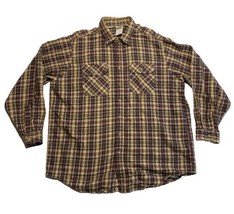 Vintage 90s Carhartt Heavyweight Plaid Flannel Men’s 2XL Tall Work Shirt Outdoor - £34.72 GBP