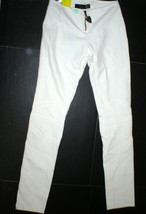 New Womens Designer Just Cavalli Italy Pants 40 4 Slim Work Moto Off White NWT - £599.02 GBP
