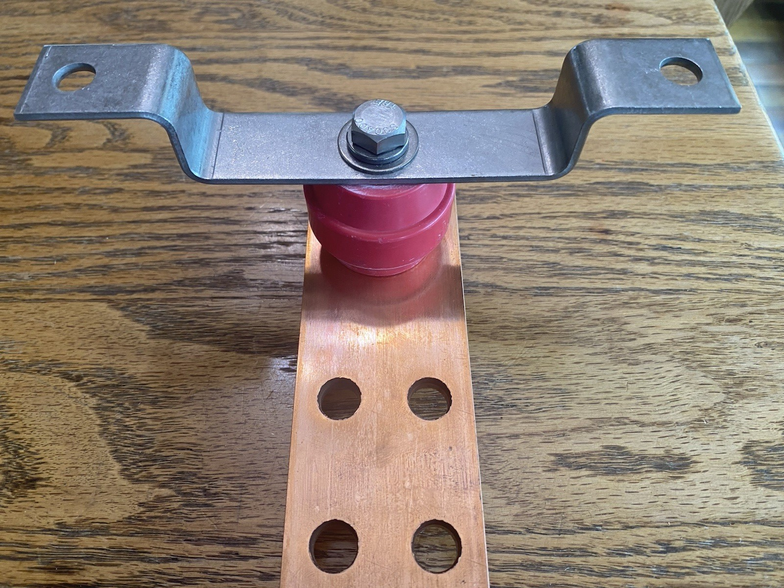 Harger, 1/4 x 2x 12", Ground Bar With Wall Mounting Brackets and Insulators, Item image 4