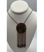 Jewelry Necklace Egyptian Style Starburst Pendant Copper Cable Chain Tassel - £7.47 GBP