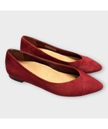 VIONIC Gem Caballo Soft Nubuck Smart Ballerina Almond Toe Merlot Wine Si... - $47.41