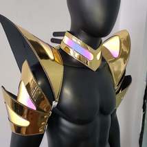 Burning Man Holographic Gold Edge Reflective Armor,Rave Festival Armor O... - £61.84 GBP